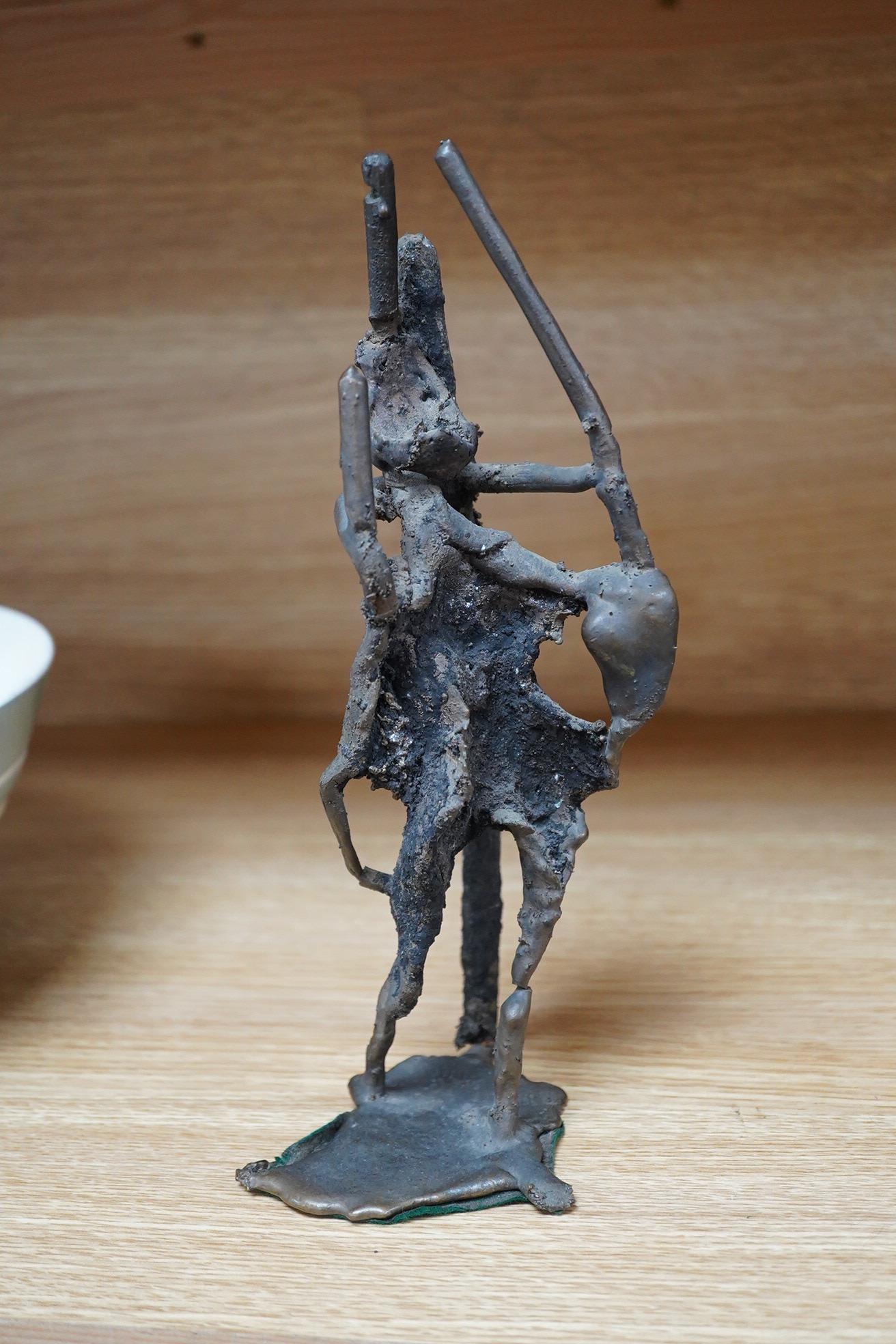 Philip Turner (1918-1997), a modern abstract, rough cast bronze sculpture, 25cm high